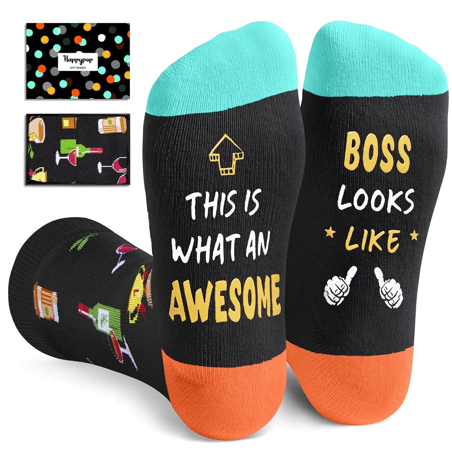 HAPPYPOP Boss Gifts Ideas Socks - Boss Gifts for Men Women Cool Boss Gifts Male Female Best Boss Women Socks